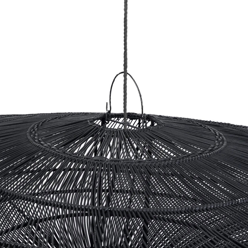 Abat jour original XL pour suspension 150 cm en Rotin Noir The Macaron 