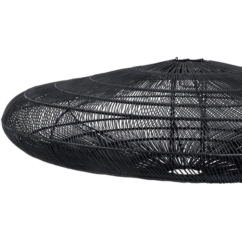 Abat jour original XL pour suspension 150 cm en Rotin Noir The Macaron 