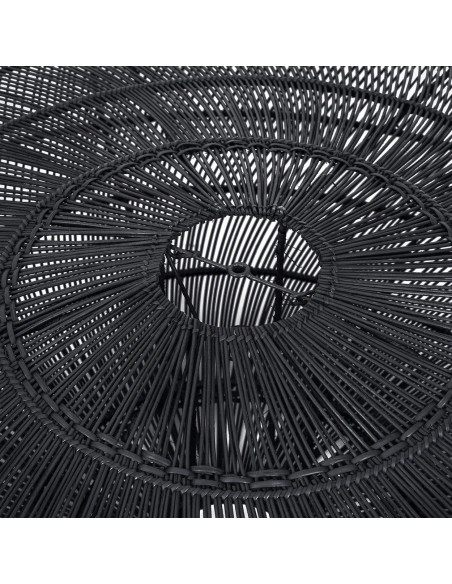 Abat jour original XL pour suspension 150 cm en Rotin Noir The Macaron 