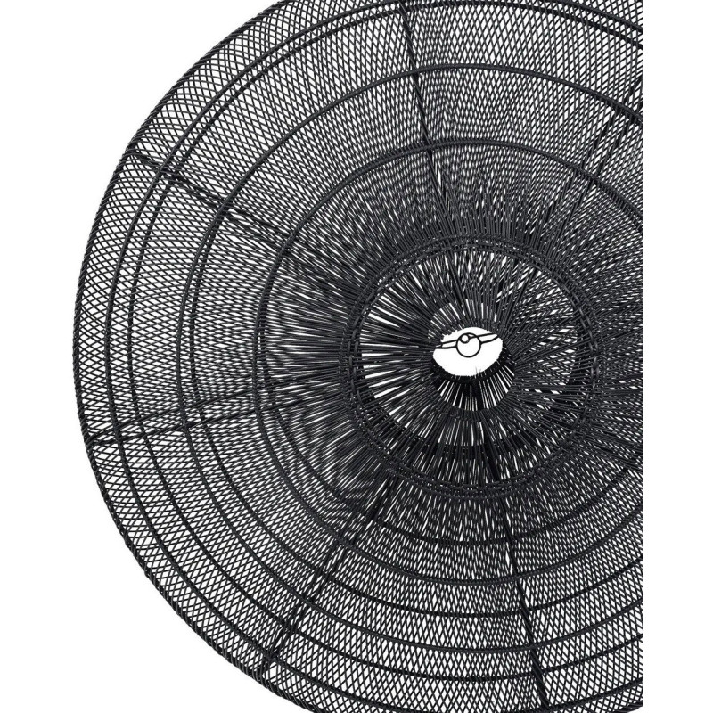Abat jour original XL pour suspension 150 cm en Rotin Noir The Macaron 