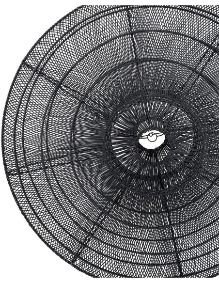 Abat jour original XL pour suspension 150 cm en Rotin Noir The Macaron 
