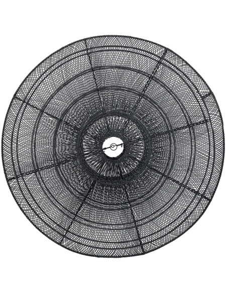 Abat jour original XL pour suspension 150 cm en Rotin Noir The Macaron 