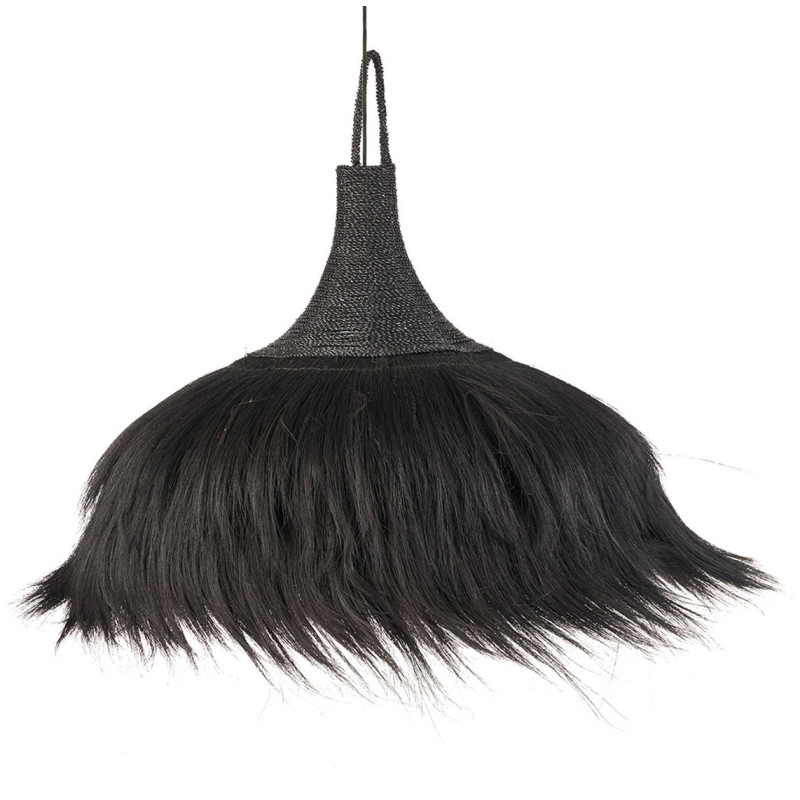 Grand Abat-jour ethnique chic XL 100cm Herbe Noir The Makiki 