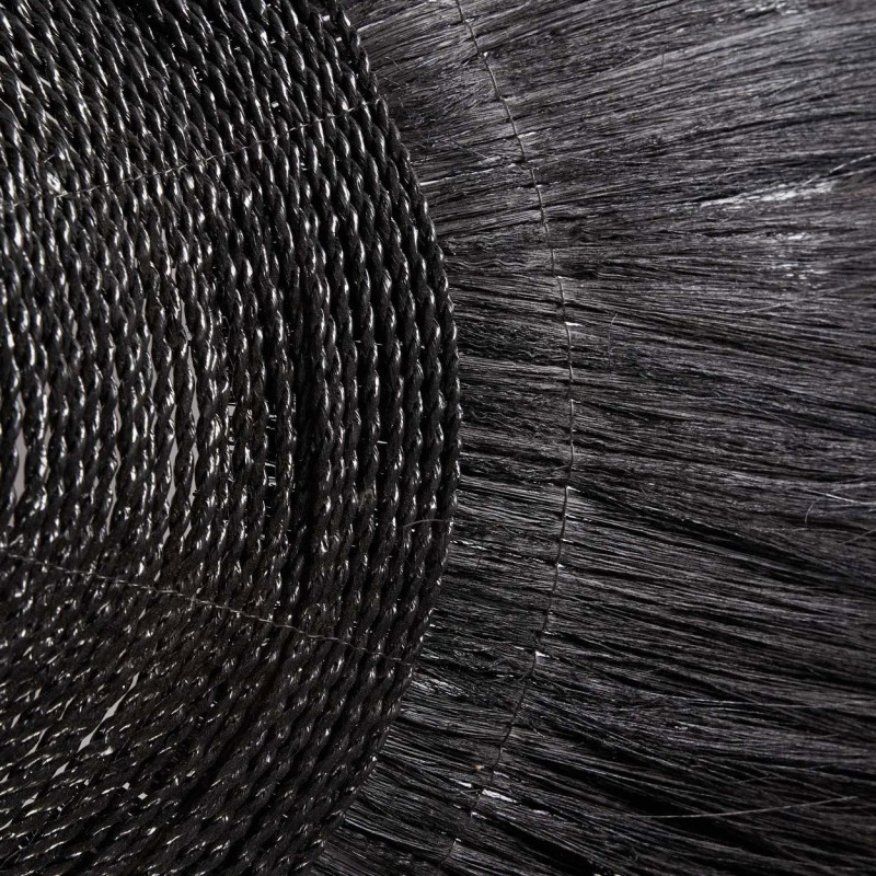 Grand Abat-jour ethnique chic XL 100cm Herbe Noir The Makiki 