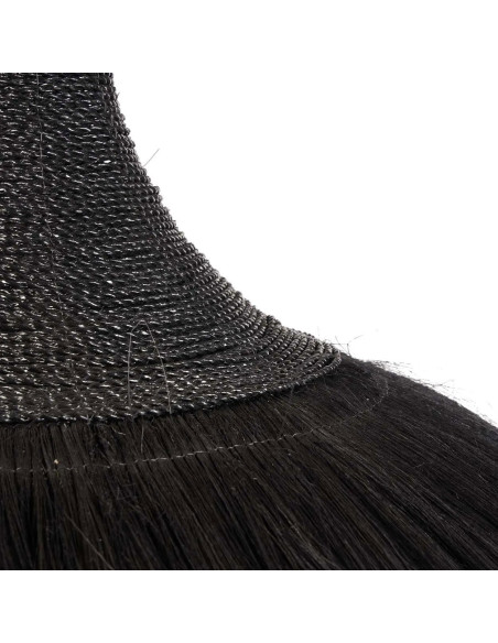 Grand Abat-jour ethnique chic XL 100cm Herbe Noir The Makiki 