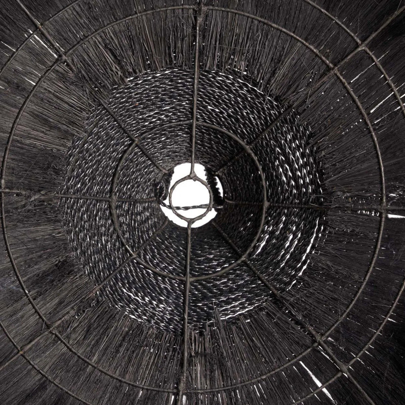 Grand Abat-jour ethnique chic XL 100cm Herbe Noir The Makiki 