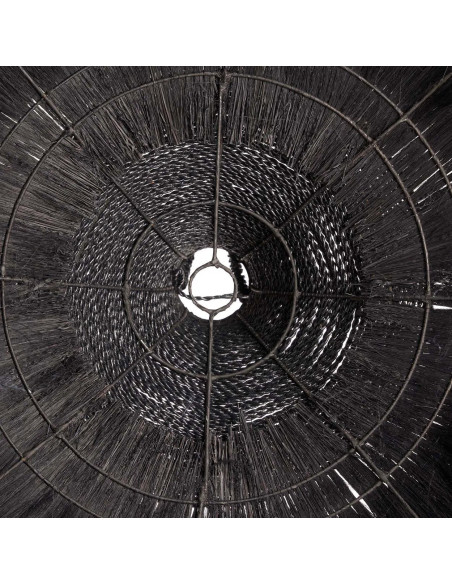 Grand Abat-jour ethnique chic XL 100cm Herbe Noir The Makiki 