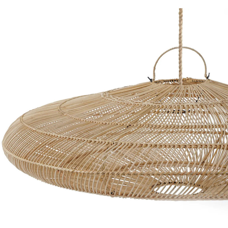 Abat jour original XXL pour suspension 150 cm en Rotin Naturel The Macaron 
