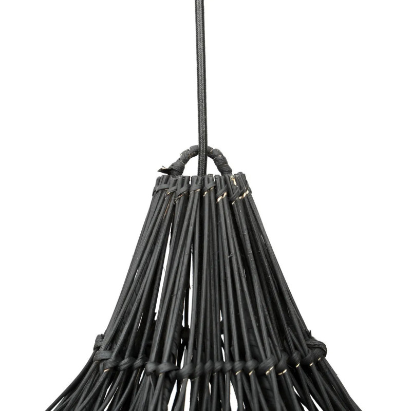 Abat jour original XL pour suspension 110 cm en Rotin Noir The Whipped 