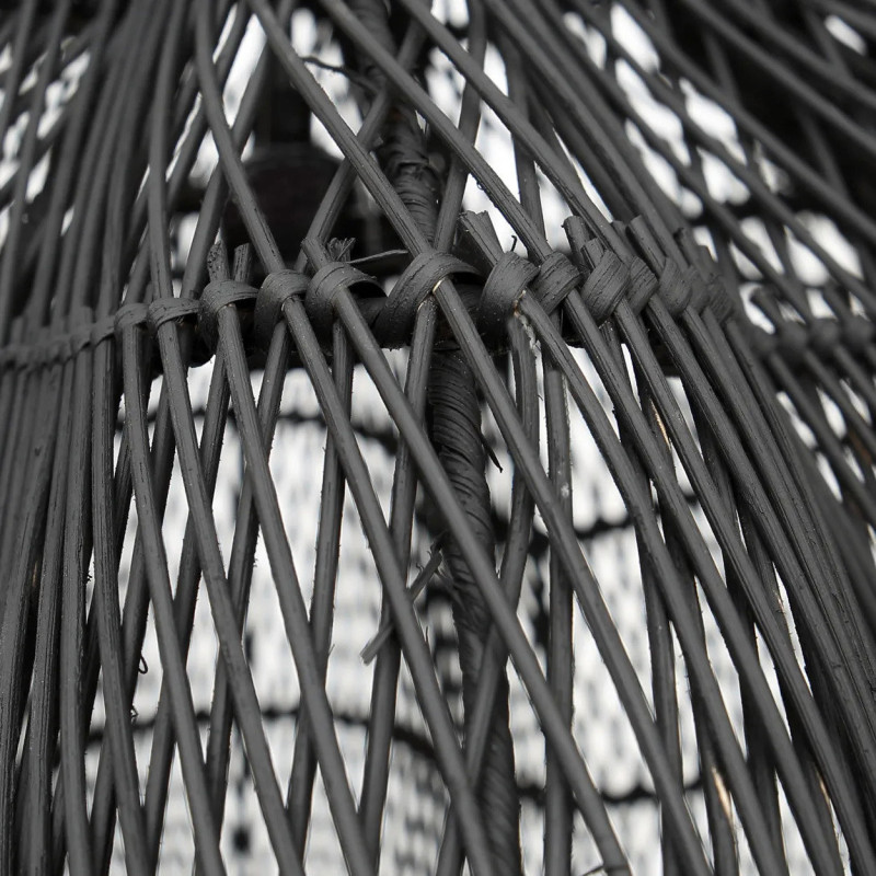 Abat jour original XL pour suspension 110 cm en Rotin Noir The Whipped 