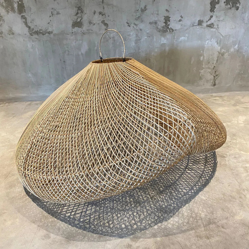 Abat jour original XXL Nuage pour suspension 120 cm en Rotin Naturel The Cloud 