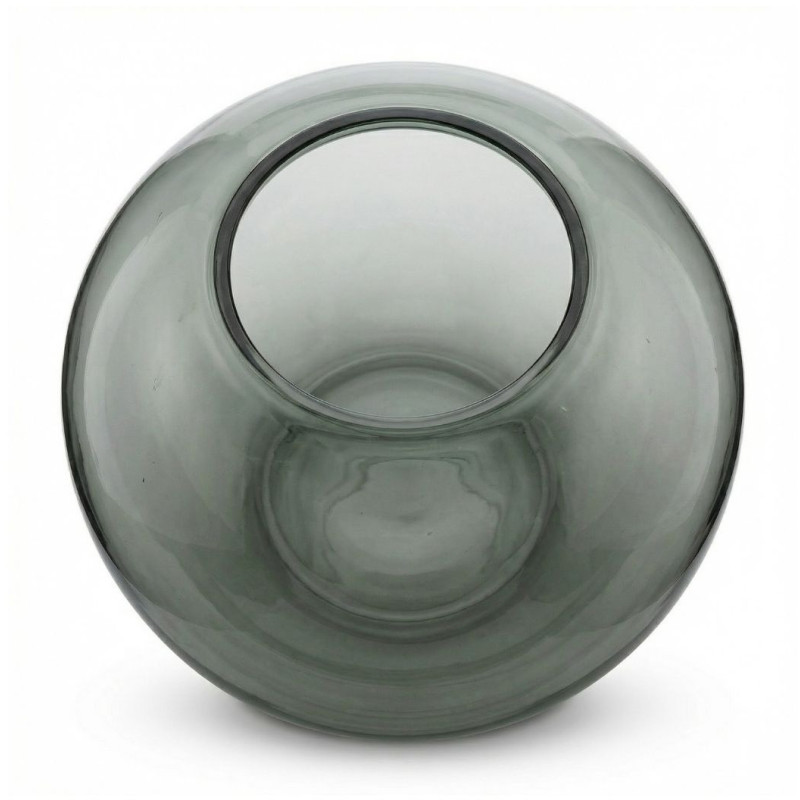 Vase moderne chic Boule H 21 cm Verre Gris fumé The Jacqueline 