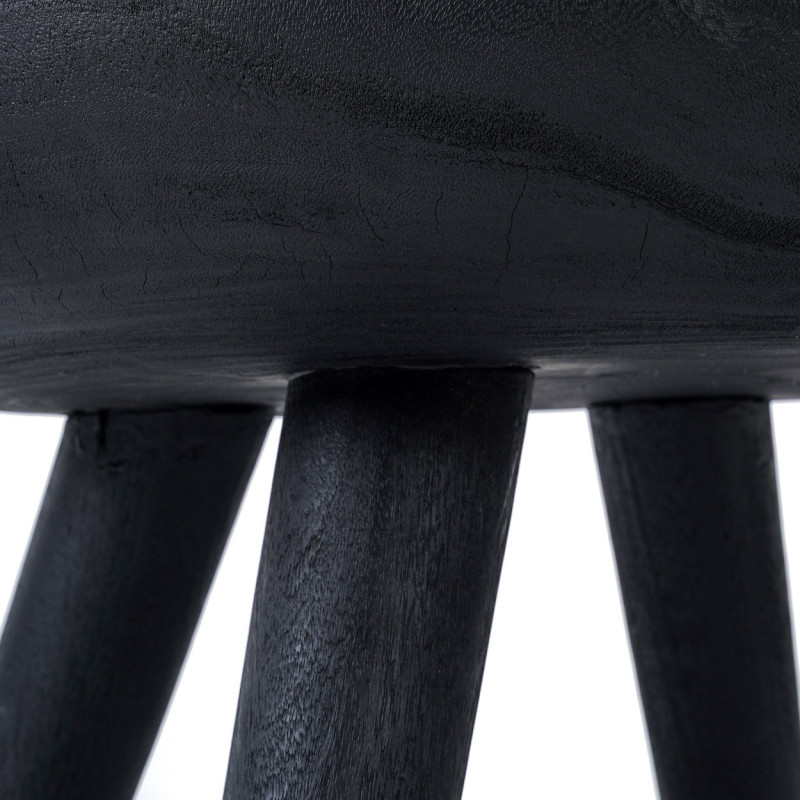 Table basse style ethnique brut Ronde 78 cm Bois de suar Noir The Losten 