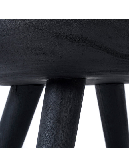 Table basse style ethnique brut Ronde 78 cm Bois de suar Noir The Losten 