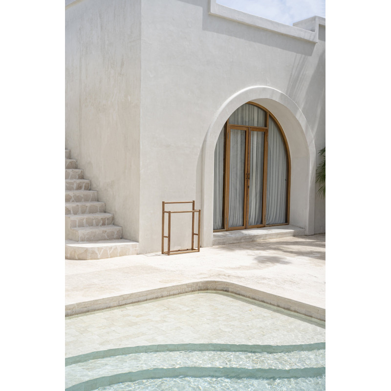 Porte serviettes rustique 2 niveaux en Bois de teck Naturel The Rustic 