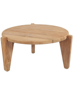 Table basse extérieur originale Ronde 50 cm en Bois de teck recyclé Naturel The Seseh 