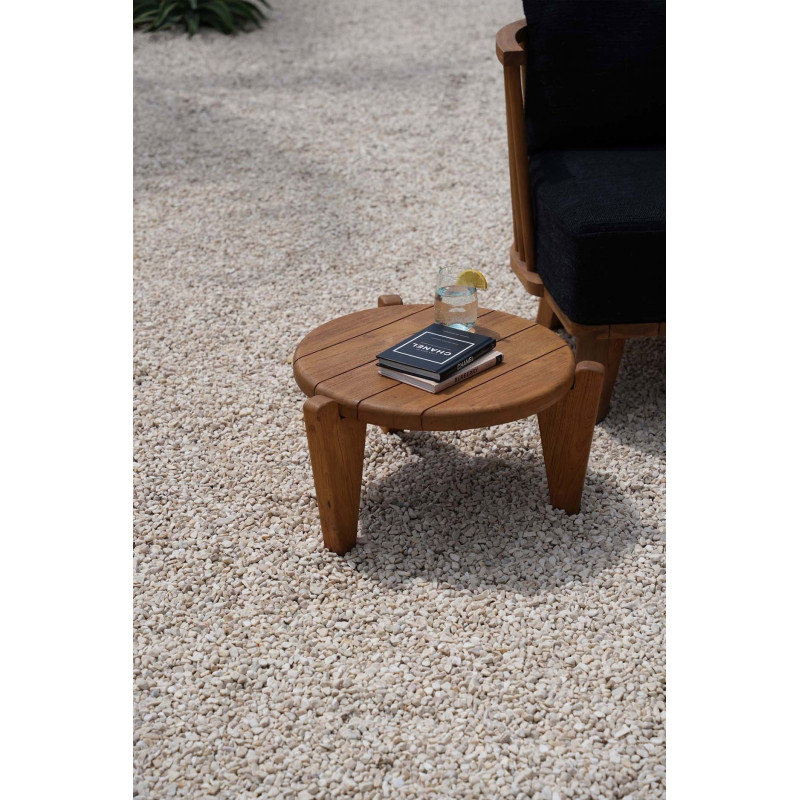 Table basse extérieur originale Ronde 50 cm en Bois de teck recyclé Naturel The Seseh 