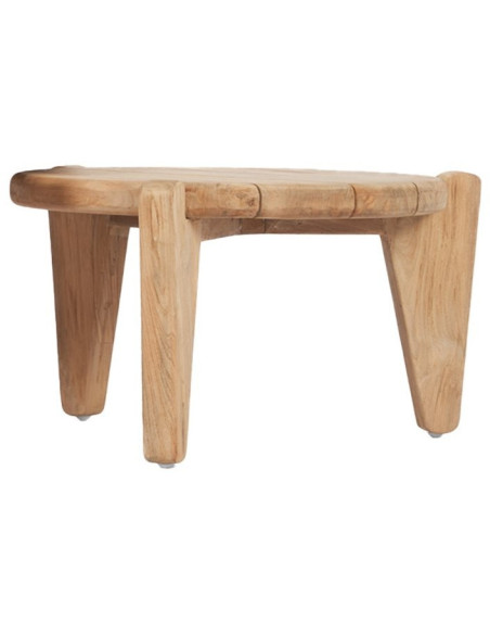 Table basse extérieur originale Ronde 50 cm en Bois de teck recyclé Naturel The Seseh 