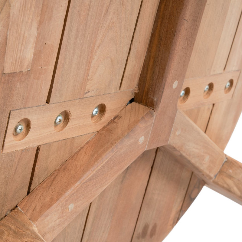 Table basse extérieur originale Ronde 50 cm en Bois de teck recyclé Naturel The Seseh 