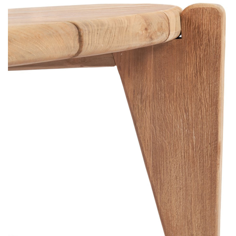 Table basse extérieur originale Ronde 50 cm en Bois de teck recyclé Naturel The Seseh 