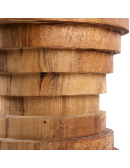 Tabouret original Rond en Bois de suar Naturel The Mazu 