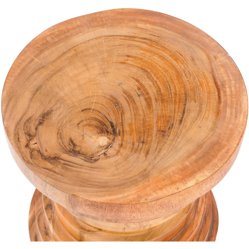 Tabouret original Rond en Bois de suar Naturel The Mazu 