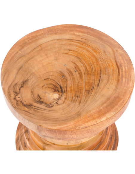 Tabouret original Rond en Bois de suar Naturel The Mazu 