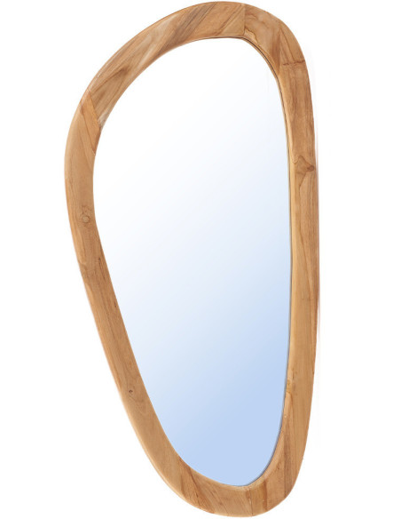 Grand Miroir mural Organique 120x63 Bois de teck Naturel Organic 