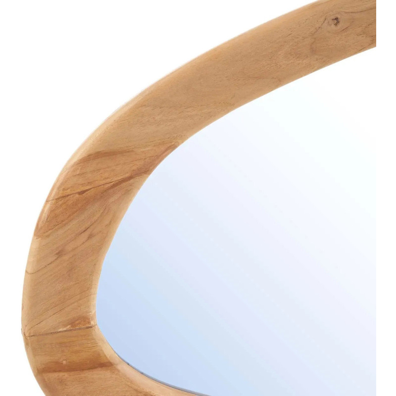 Grand Miroir mural Organique 120x63 Bois de teck Naturel Organic 