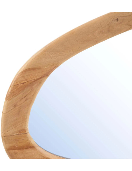 Grand Miroir mural Organique 120x63 Bois de teck Naturel Organic 