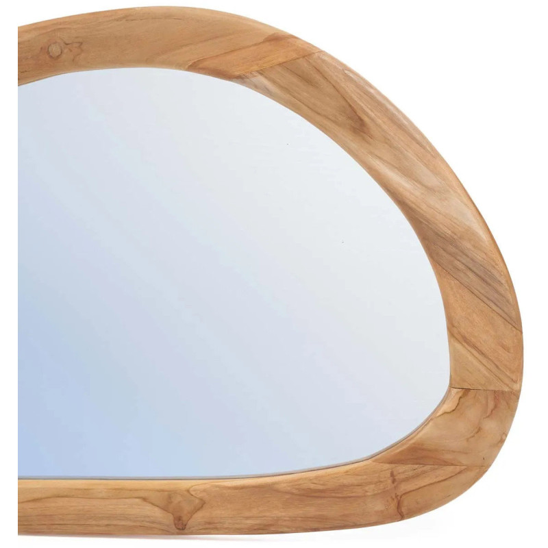 Grand Miroir mural Organique 120x63 Bois de teck Naturel Organic 