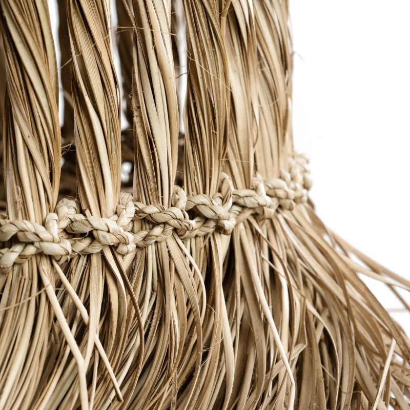 Abat-jour pour suspension 60 cm Herbe Mendong Naturel avec franges The Guagua 