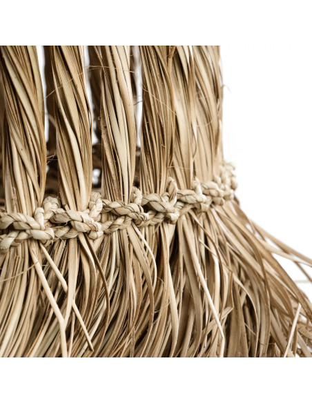 Abat-jour pour suspension 60 cm Herbe Mendong Naturel avec franges The Guagua 