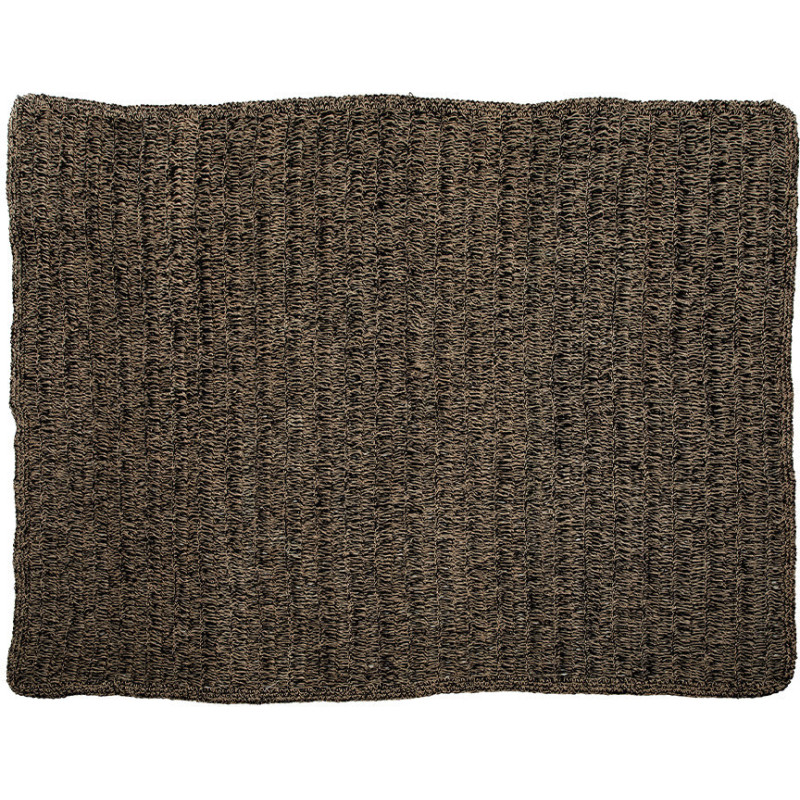 Tapis Rectangulaire 180x240 en Raphia Sisal Palmier Noir The Seagrass 
