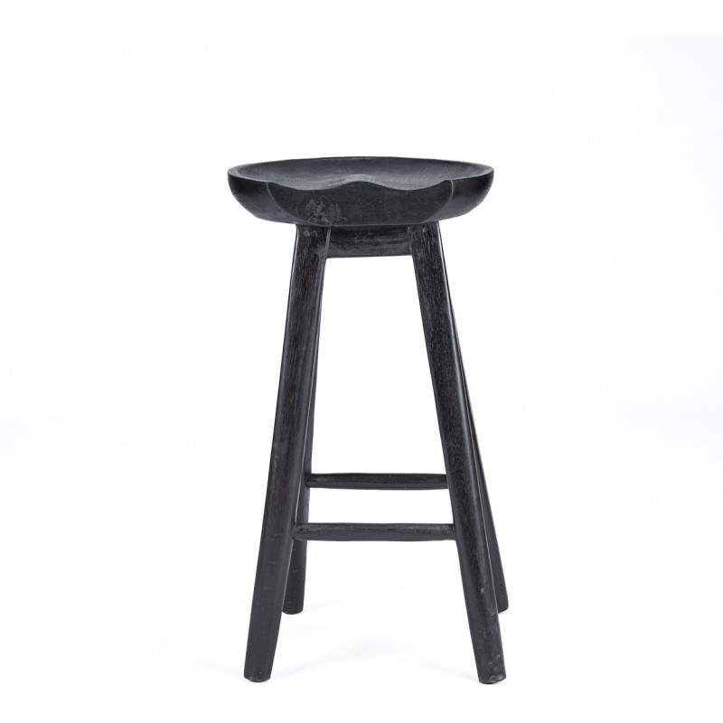 Tabouret de bar H 75 cm Bois de manguier Noir The Tala 
