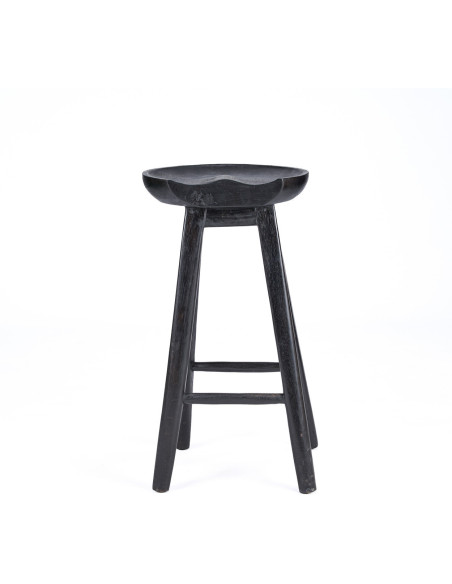 Tabouret de bar H 75 cm Bois de manguier Noir The Tala 
