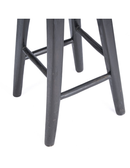 Tabouret de bar H 75 cm Bois de manguier Noir The Tala 