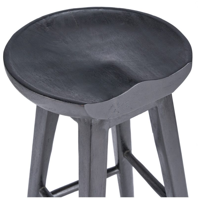 Tabouret de bar H 75 cm Bois de manguier Noir The Tala 