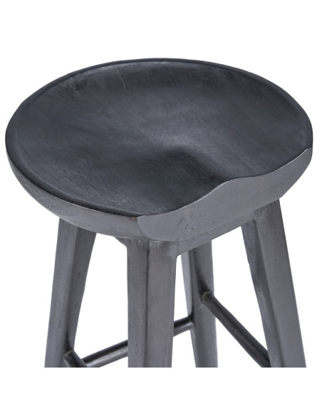 Tabouret de bar H 75 cm Bois de manguier Noir The Tala 
