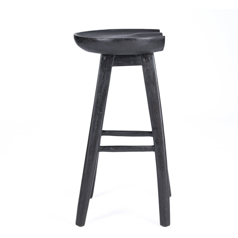 Tabouret de bar H 75 cm Bois de manguier Noir The Tala 
