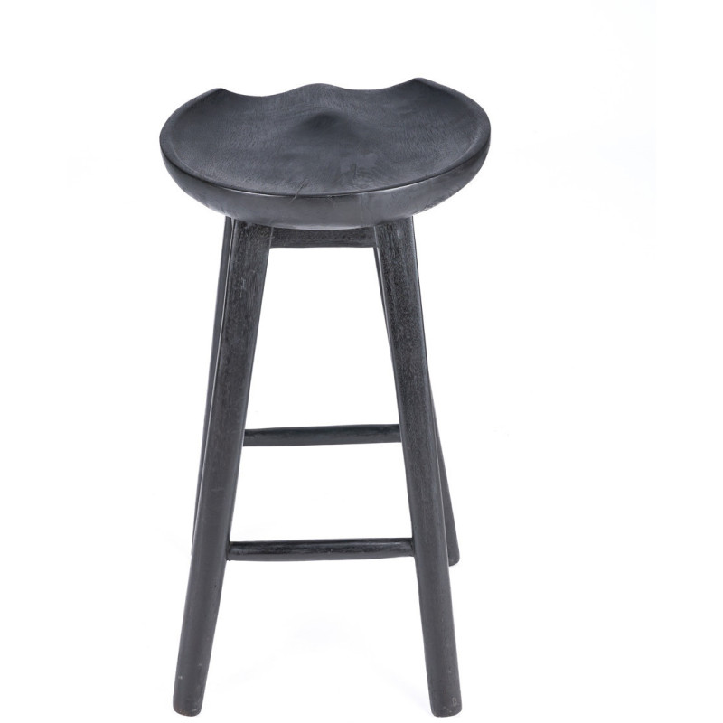 Tabouret de bar H 75 cm Bois de manguier Noir The Tala 