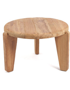 Table basse moderne Ronde 60 cm en Bois de teck recyclé Naturel The Wabi Sabi 
