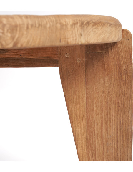 Table basse moderne Ronde 60 cm en Bois de teck recyclé Naturel The Wabi Sabi 