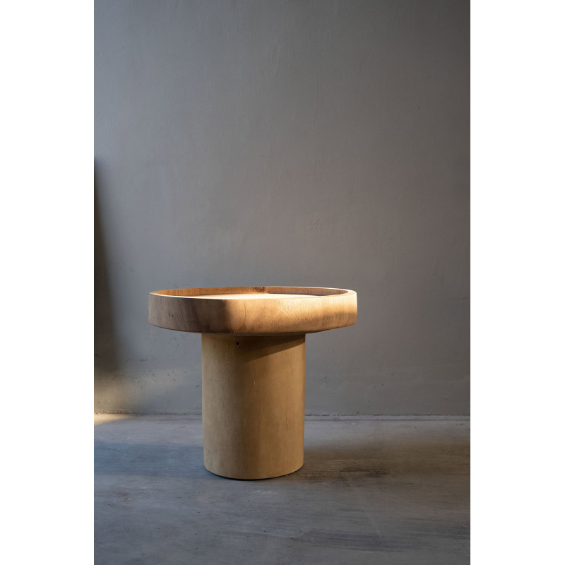 Table d'appoint moderne Ronde en Bois de suar Naturel The Chimboraz 