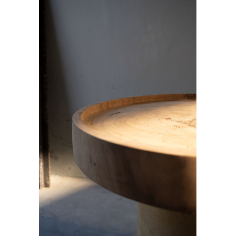 Table d'appoint moderne Ronde en Bois de suar Naturel The Chimboraz 