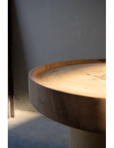 Table d'appoint moderne Ronde en Bois de suar Naturel The Chimboraz 