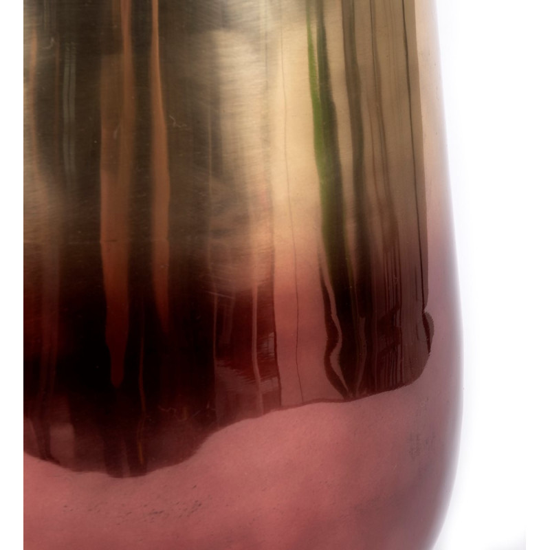 Cache pot moderne haut XL Rond Diamètre 35 cm en Métal Doré Cuivré The Brass 