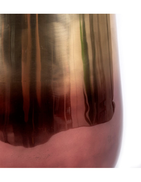 Cache pot moderne haut XL Rond Diamètre 35 cm en Métal Doré Cuivré The Brass 