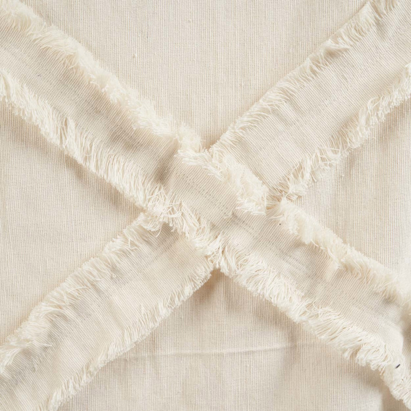 Plaid XXL original Bohème chic 300x240 en Coton Naturel Avec pompons The Berbe 