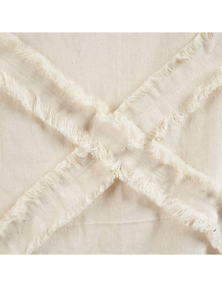 Plaid XXL original Bohème chic 300x240 en Coton Naturel Avec pompons The Berbe 